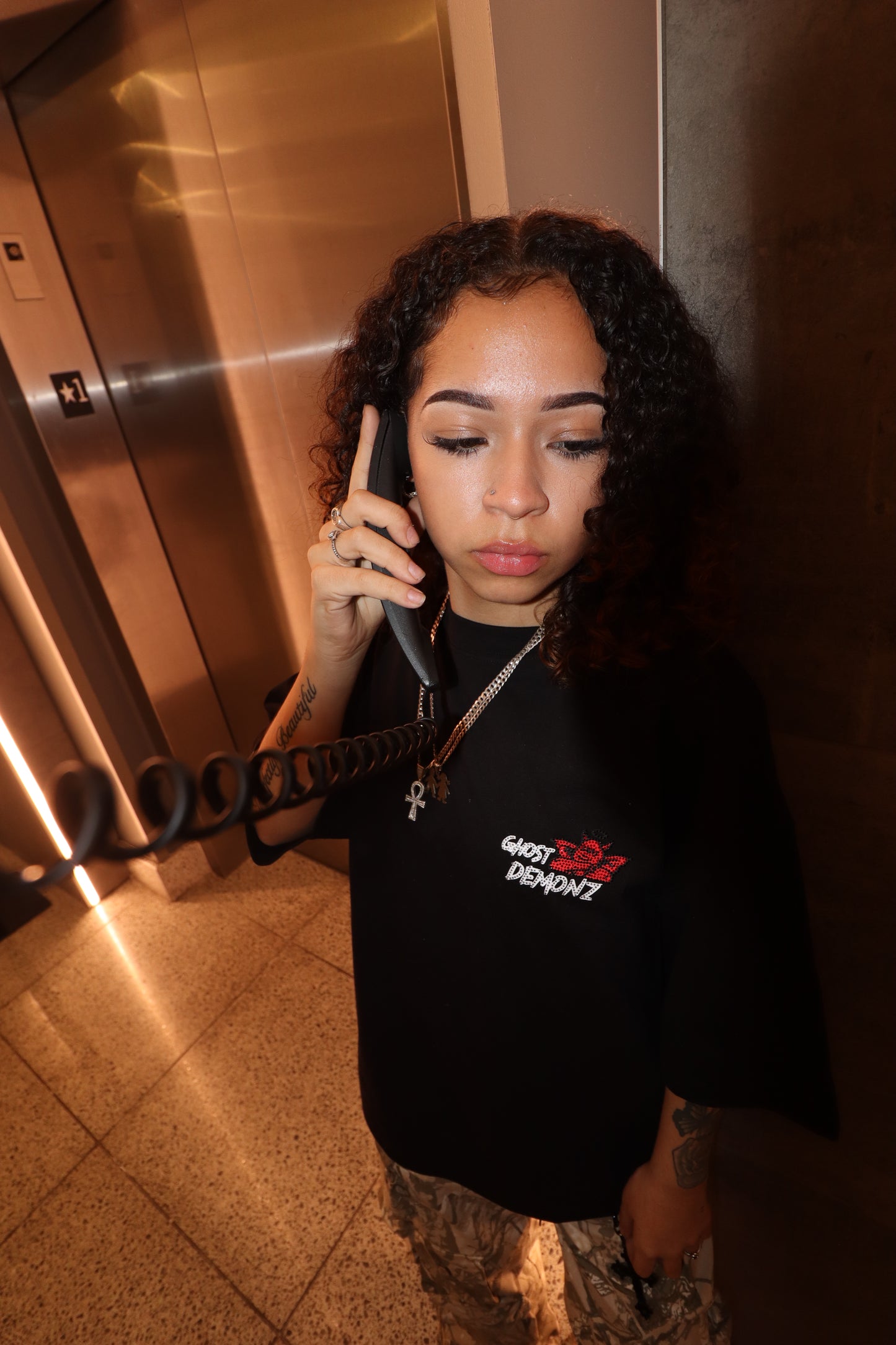 "GHOST DEMONZ" Rhinestone Tee